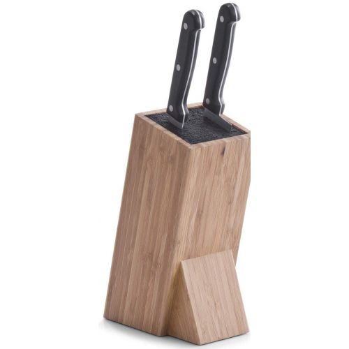  Zeller 25328 Messerblock mit Borsteneinsatz 9.5 x 15 x 23.5 cm, Bamboo