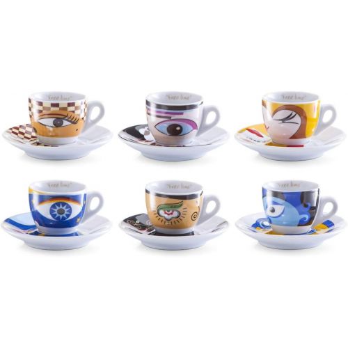  Zeller 26510 Espressotassen Set 12-teilig Magic Eyes