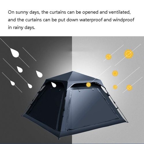  Zelt LCSHAN Outdoor 3-4 Personen Camping Rainproof Family Field Automatischer staubdichter UV-Schutz (Farbe : Blau)