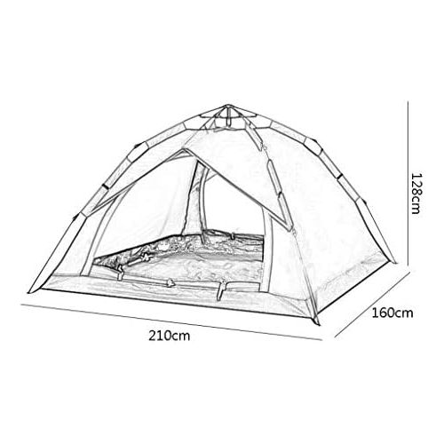  Zelt LCSHAN 2~3 Personen automatisches im Freienkampierendes verdickender Regen-Doppelt-Familie (Farbe : Green)