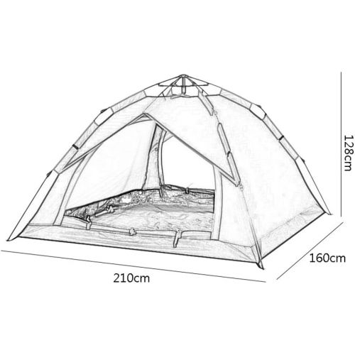  Zelt LCSHAN 2~3 Personen automatisches im Freienkampierendes verdickender Regen-Doppelt-Familie (Farbe : Green)