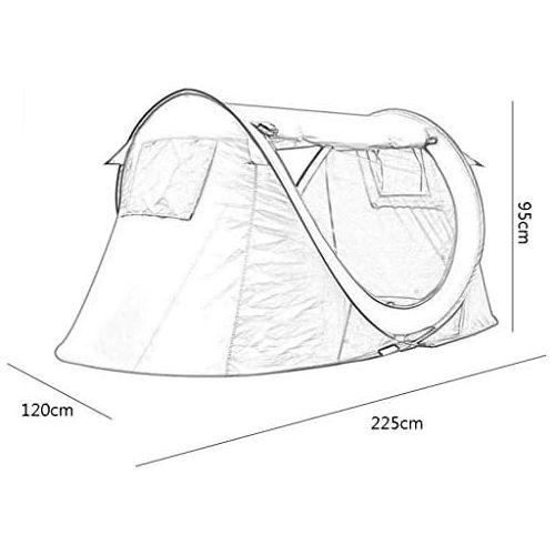  Zelt LCSHAN Regenfestes Freien automatischer doppelter Park-Kuesten-Familien-kampierender UV-Schutz (Color : Orange)