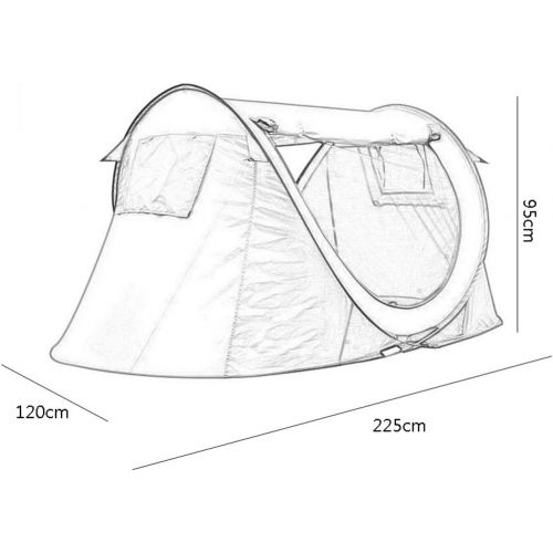  Zelt LCSHAN Regenfestes Freien automatischer doppelter Park-Kuesten-Familien-kampierender UV-Schutz (Color : Orange)