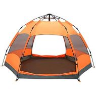 Zelt LCSHAN Campingzelt Automatik 3-4 Personen Starker Regendichter Anti-UV-Klebetuch (Color : Orange)