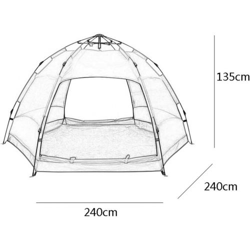  Zelt LCSHAN Campingzelt Automatik 3-4 Personen Starker Regendichter Anti-UV-Klebetuch (Color : Orange)