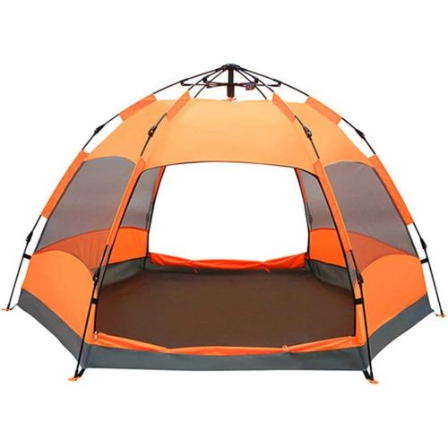  Zelt LCSHAN Campingzelt Automatik 3-4 Personen Starker Regendichter Anti-UV-Klebetuch (Color : Orange)