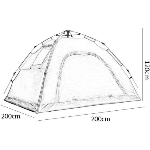 Zelt LCSHAN Camping Automatik 3-4 Personen Starker Regen und UV-Schutz Zuhause (Color : Green, Size : 4 People)