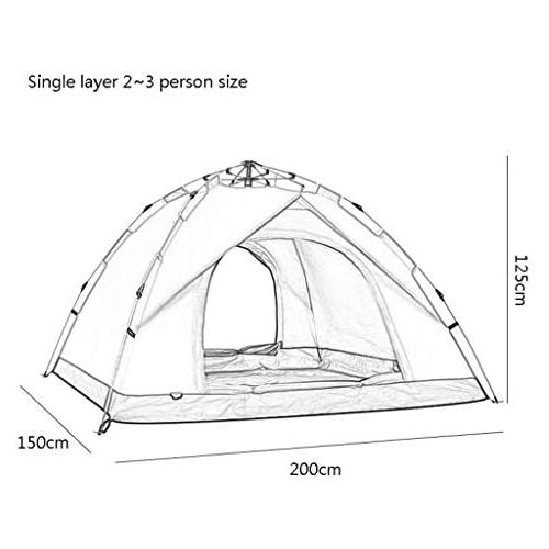  Zelt LCSHAN Automatisches Outdoor Camping Verdickung Single 2-3 Personen Indoor Camping 3-4 Personen Gegen starken Regen (Farbe : Einzelne Schicht-Orange, groesse : 2~3 People)