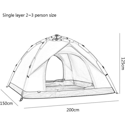  Zelt LCSHAN Automatisches Outdoor Camping Verdickung Single 2-3 Personen Indoor Camping 3-4 Personen Gegen starken Regen (Farbe : Einzelne Schicht-Orange, groesse : 2~3 People)