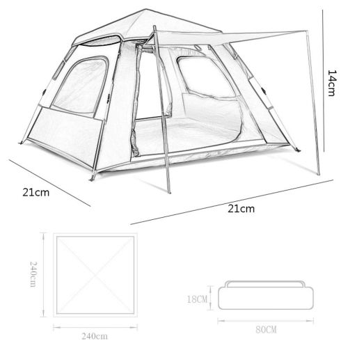  Zelt LCSHAN Automatisches Freien 5 Personen Starke Regendichte Familie Einzel Doppel Camping (Farbe : Blau)