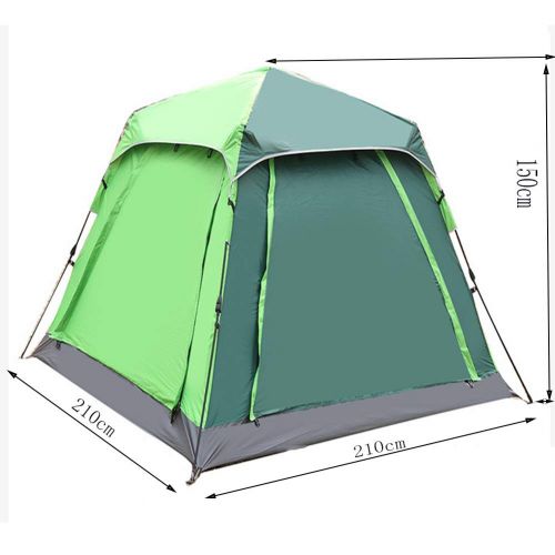  Zelt Outdoor Camping Automatic Zeltplatz Top Grossraum Multi-Person Freizeit Camping 3-4 People Camping 210cm*210cm*150cm,Green