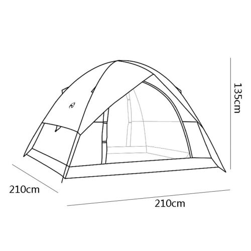  Zelt LCSHAN 3-4 Personen Strandzelt Outdoor Doppeldecker Camping Regendicht Familienausflug (Farbe : Blau)