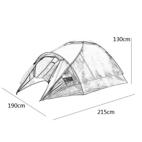  Zelt LCSHAN Doppelschichtzelt 3~4 Personen Outdoor Family Travel Wild Thick Rainproof