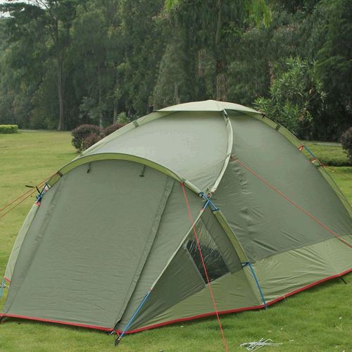  Zelt LCSHAN Doppelschichtzelt 3~4 Personen Outdoor Family Travel Wild Thick Rainproof