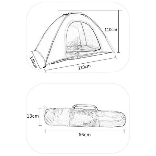  Zelt LCSHAN Im Freien 2-3 Personen tragbare regendichte und Winddichte Familien-kampierende Ausruestung (Color : Brown)