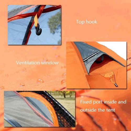  Zelt LCSHAN Outdoor Automatic 2 Personen Campinghaus Anti-Sturm Verdickung UV-Schutz (Color : Orange)