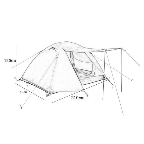  Zelt LCSHAN Outdoor Camping Verdickung 2-3 Personen Indoor Regen und Wind (Farbe : Gruen)