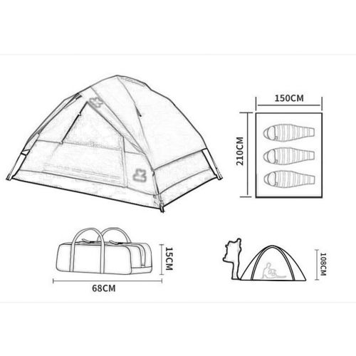  Zelt LCSHAN 2 Personen Automatische Outdoor Camping Verdickung Regen Doppelt Familie (Farbe : Gruen)