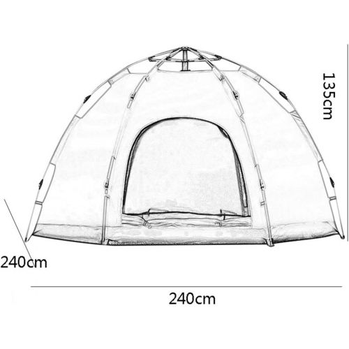  Zelt LCSHAN Outdoor 3-4 Personen Vollautomatische Verdickung Anti-Sturm Doppel Camping (Color : Green)