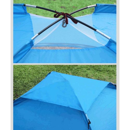  Zelt LCSHAN Regenfestes Mehrpersonen-Doppel 3-4 Personen Campingzubehoer UV-Schutz (Farbe : Blau)