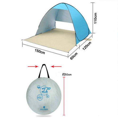  Zelt Tragbare Zeltfamilien/Strand/Camping/Wandern/Picknick/Strand Automatische Geschwindigkeit Open Sun Protection Wasserproof Falten Double Fishing 150 * 180 * 100