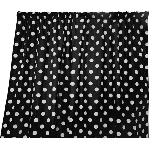  Zen Creative Designs Premium Cotton Polka Dot Curtain PanelHome Window DecorWindow TreatmentsDots  Spots (96 Inch x 58 Inch, White Black)