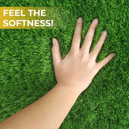  Zen Garden PZG Premium Artificial Grass Patch w/Drainage Holes & Rubber Backing | 4-Tone Realistic Synthetic Grass Mat | 1.6-inch Blade Height