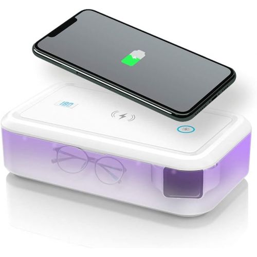  UV Light Sanitizer Box, ZenLyfe Portable UV Disinfection Box Cell Phone Cleaner with 10W QI Wireless Charger for Smartphone iPhone