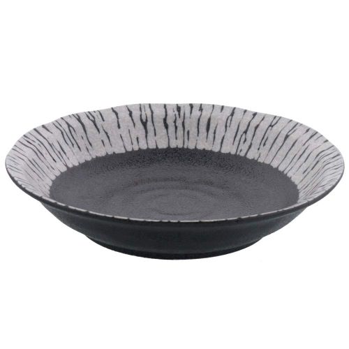  Zen Table Japan Yuteki Black and White Pasta Bowl Set of 2 Made in Japan - Zebra