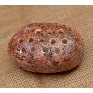 /ZenCeramics Ceramic Soap Dish. Beach Stone Soap Dish. Inspired by Nature. Red, Brown, Blue Zen Stones. Hand Built Pottery. Zen Ceramics.