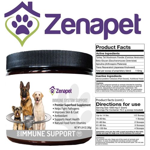  Zenapet Dog Immune Support-Immune Booster for Dogs-Safeguard Your Dogs Immune System-Premier Superfood Supplement for Your Pet-Natural Vitamins for Dogs in Food Form with Antioxida