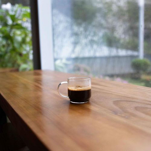  [아마존베스트]Zenco Living Espresso Cups (4 Ounce) with Large Handle, Set of 6 - Glass Coffee Cups for Nespresso Lungo, Double Espresso, Cortado
