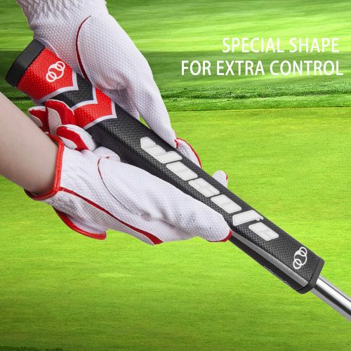  Zenesty Golf Putter Grips Midsize for Men 45g 2.0 Fit Most Iron Club Pistol Shape Lightweight Tacky Surface Delicate Pattern Soft Polyurethane Material Comfortable Feel 6 Colors fo