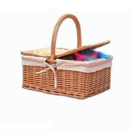 Zeng ling liang Shopping Basket/Market Basket Wicker Basket Picnic Basket Gift Basket Wicker Basket Large Storage Basket Wine Basket with Handle Collection Wedding Basket Portable