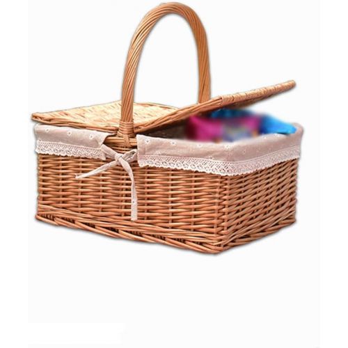  Zeng ling liang Shopping Basket/Market Basket Wicker Basket Picnic Basket Gift Basket Wicker Basket Large Storage Basket Wine Basket with Handle Collection Wedding Basket Portable