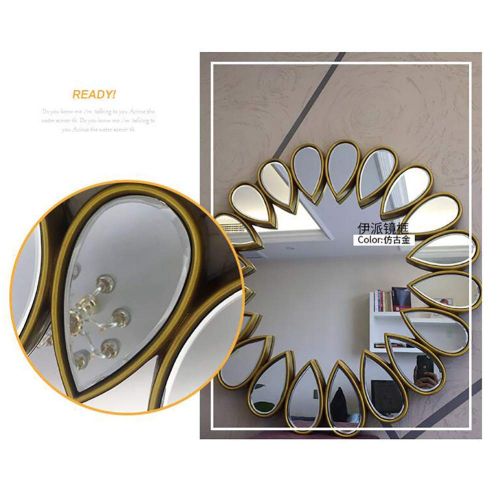  Zenggp zenggp Modern Round Wall Hanging Mirror Living Room Bedroom Bathroom Stylish Home Decor,D+80cm