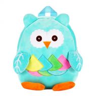 ZenithLife Cute Kids Toddler Backpack Plush Toy Animal Cartoon Children Bag for 1~5 Years Baby (Owl_Blue)