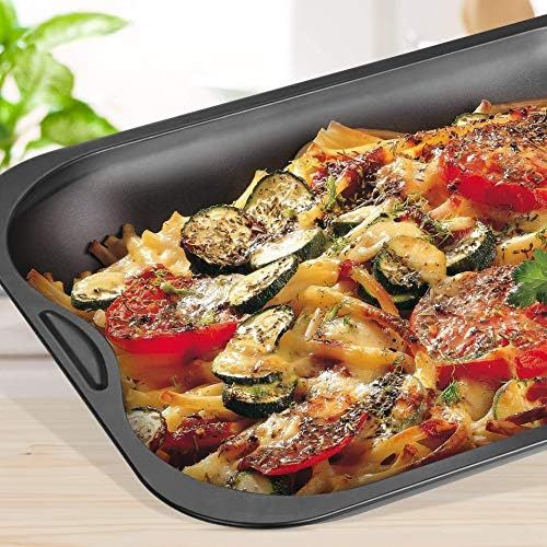  Zenker Brat- und Auflaufform (40 x 5 x 30 cm) SPECIAL COOKING, rechteckige Ofenform mit Antihaftbebeschichtung, Backblech fuer krosse Braten & saftige Auflaufe (Farbe: Schwarz), Men