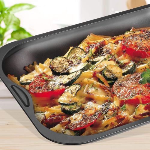  Zenker Brat- und Auflaufform (40 x 5 x 30 cm) SPECIAL COOKING, rechteckige Ofenform mit Antihaftbebeschichtung, Backblech fuer krosse Braten & saftige Auflaufe (Farbe: Schwarz), Men