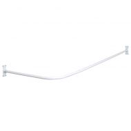 Zenna Home NeverRust L-Shaped Shower Curtain Rod in White