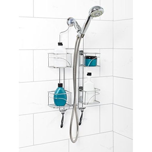  Zenna Home Expandable Over-the-Shower Caddy, Chrome