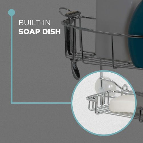  Zenna Home Rust-Resistant Over-The-Shower Door Caddy, Stainless Steel