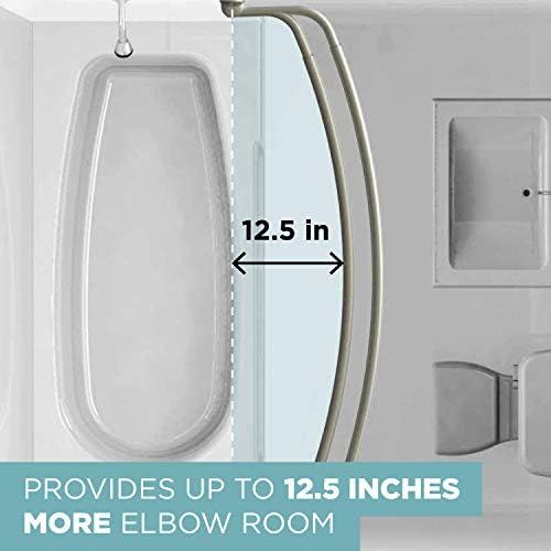  Zenna Home FBA_E35604HB NeverRust Aluminum Double Curved Rustproof Shower Rod, 45 to 72 Inches, Heritage Bronze