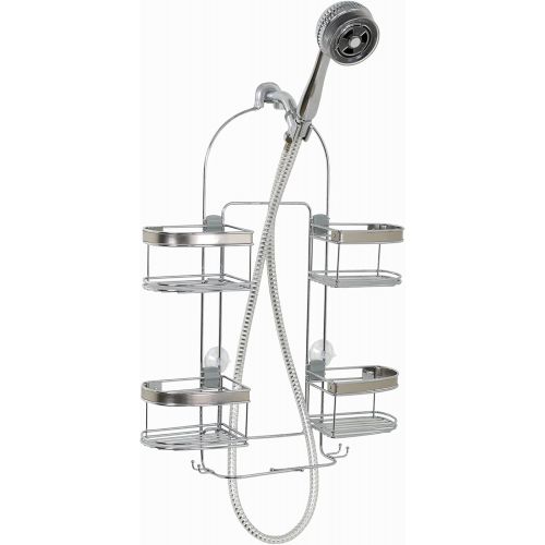  ZPC Zenith Products Corporation Zenna Home E7546STBB, Expandable Over-the-Showerhead Caddy, Stainless Steel