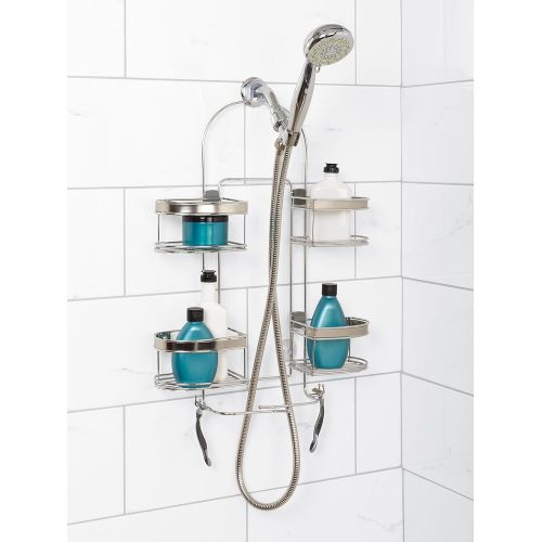  ZPC Zenith Products Corporation Zenna Home E7546STBB, Expandable Over-the-Showerhead Caddy, Stainless Steel