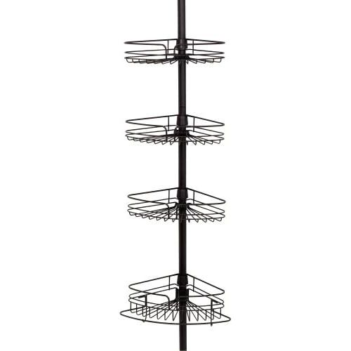  Zenna Home 2132HB, Tension Corner Pole Caddy, Oil Rubbed Bronze