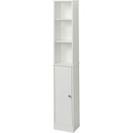 Zenna Home 9447W Bathroom Linen Tower Shelf Cabinet, White