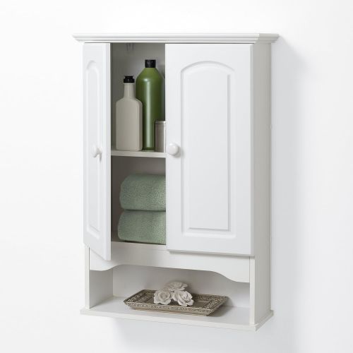  Zenna Home 9447W Bathroom Linen Tower Shelf Cabinet, White