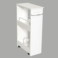 Zenna Home 9227WWBB Slim Bath Shelves Bathroom Storage, Size: 8 Inch Width x 26.25 Inch Height x 16 Inch Depth, White