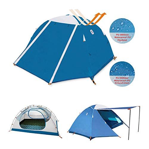  Backpacking Tent, Zenph 2 Person Ultralight Waterproof Camping Tent, Two Doors Easy Setup 4 Season Tent for Outdoor, Hiking Mountaineering